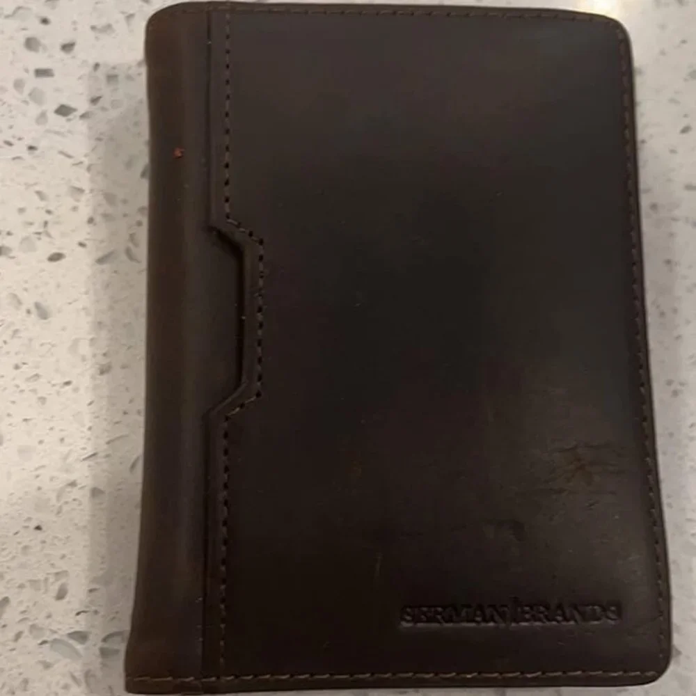 Men Brown Slim leather RFID Blocking Minimalist Card Front Pocket Wallets